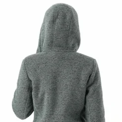 Fleecejacke für Damen aus Knit Tech Melange mit Kapuze
