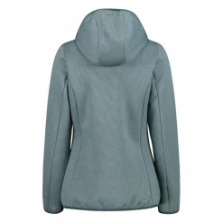 Fleecejacke für Damen aus Knit Tech Melange mit Kapuze