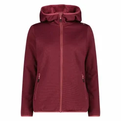 Fleecejacke für Damen aus Knit Tech Melange mit Kapuze