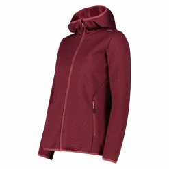 Fleecejacke für Damen aus Knit Tech Melange mit Kapuze