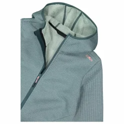 Fleecejacke für Damen aus Knit Tech Melange mit Kapuze