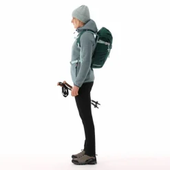 Fleecejacke für Damen aus Knit Tech Melange mit Kapuze