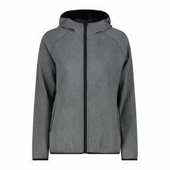 Fleecejacke für Damen mit Kapuze aus Knit Tech Melange