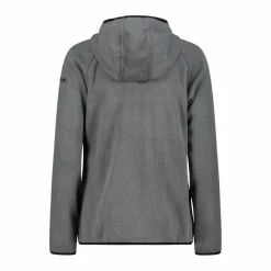 Fleecejacke für Damen mit Kapuze aus Knit Tech Melange