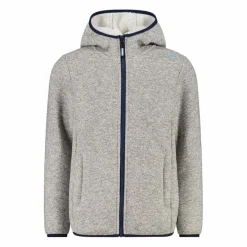 Fleecejacke für Mädchen in Knit Tech Melange mit Kapuze