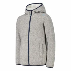 Fleecejacke für Mädchen in Knit Tech Melange mit Kapuze