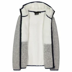 Fleecejacke für Mädchen in Knit Tech Melange mit Kapuze