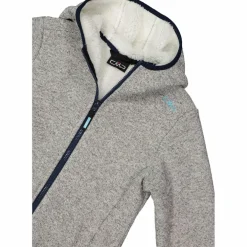 Fleecejacke für Mädchen in Knit Tech Melange mit Kapuze