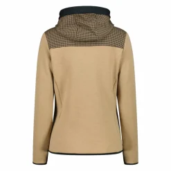 Fleece-Sweatshirt für Damen aus Stretch Performance Melange mit Hahnentrittmuster