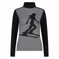 Gedruckter Stehkragenpullover aus Softech für Damen