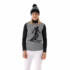 Gedruckter Stehkragenpullover aus Softech für Damen