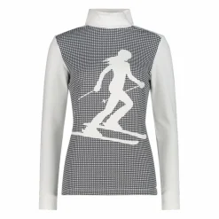 Gedruckter Stehkragenpullover aus Softech für Damen