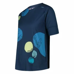 Gemustertes technisches T-Shirt mit kurzen Ärmeln für Damen