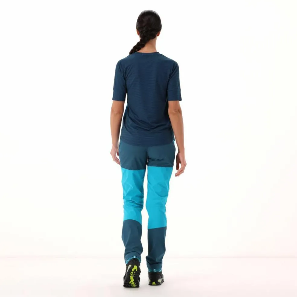 Gemustertes technisches T-Shirt mit kurzen Ärmeln für Damen