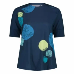 Gemustertes technisches T-Shirt mit kurzen Ärmeln für Damen