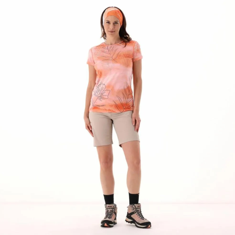 Gemustertes technisches T-Shirt mit Cool Menthol Boost für Damen