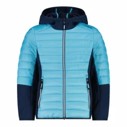 Gepolsterte Hybridjacke für Mädchen mit Kapuze