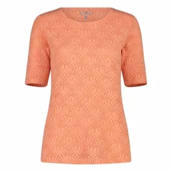 Halbtransparentes Kurzarm-T-Shirt für Damen