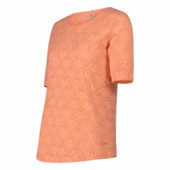 Halbtransparentes Kurzarm-T-Shirt für Damen