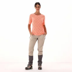 Halbtransparentes Kurzarm-T-Shirt für Damen