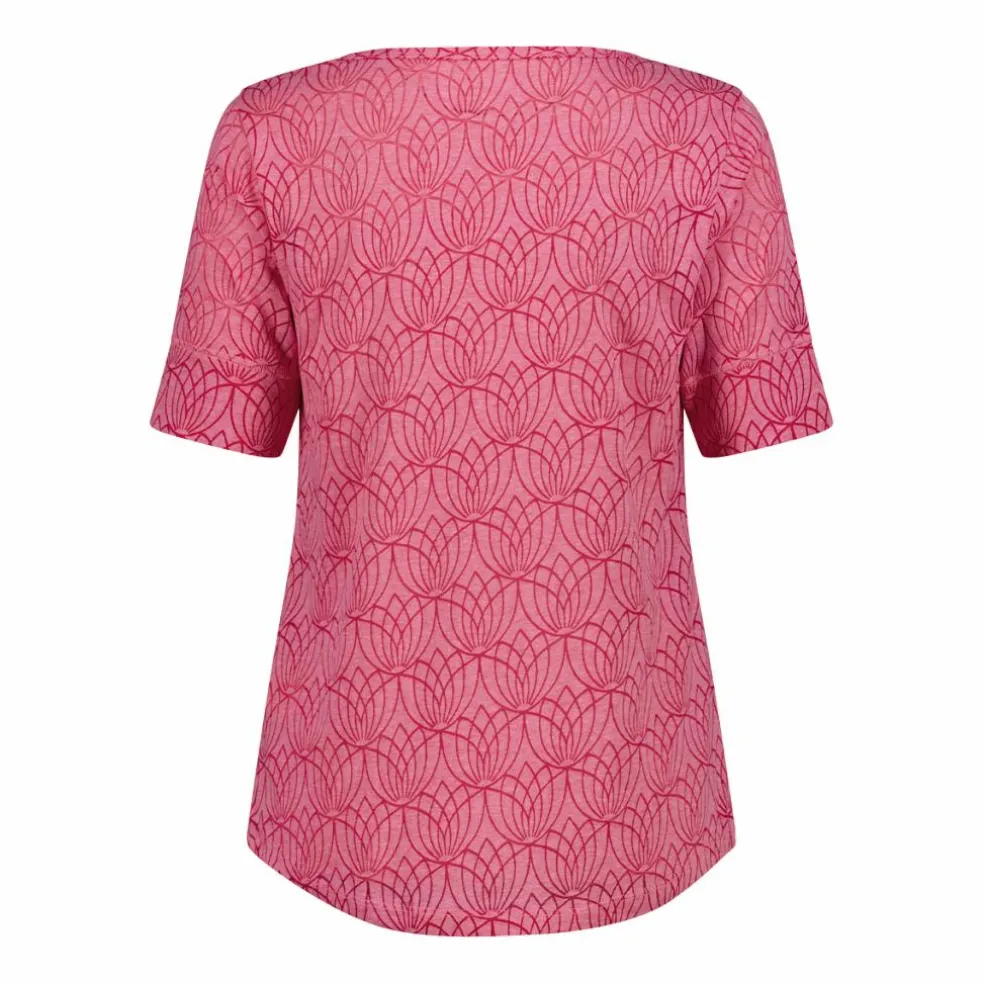 Halbtransparentes Kurzarm-T-Shirt für Damen