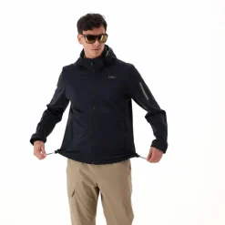 Herren Jacke aus Light Softshell mit abnehmbarer Kapuze