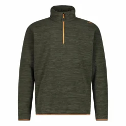 Herren Melange Arctic Fleece Rollkragenjacke mit halbem Reißverschluss