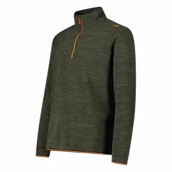 Herren Melange Arctic Fleece Rollkragenjacke mit halbem Reißverschluss