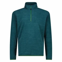 Herren Melange Arctic Fleece Rollkragenjacke mit halbem Reißverschluss