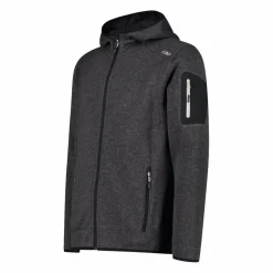 Herren schweres Fleecejacke Knit-Tech in melierter Optik mit Kapuze