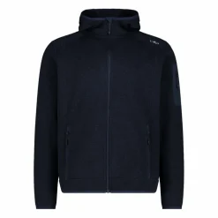 Herren schweres Fleecejacke Knit-Tech in melierter Optik mit Kapuze