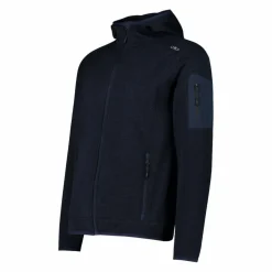 Herren schweres Fleecejacke Knit-Tech in melierter Optik mit Kapuze