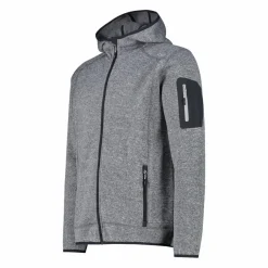 Herren schweres Fleecejacke Knit-Tech in melierter Optik mit Kapuze