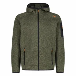 Herren schweres Fleecejacke Knit-Tech in melierter Optik mit Kapuze