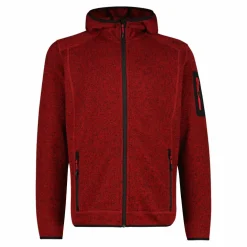 Herren schweres Fleecejacke Knit-Tech in melierter Optik mit Kapuze