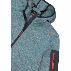 Herren schweres Fleecejacke Knit-Tech in melierter Optik mit Kapuze