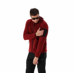 Herren schweres Fleecejacke Knit-Tech in melierter Optik mit Kapuze