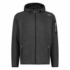 Herren schweres Fleecejacke Knit-Tech in melierter Optik mit Kapuze