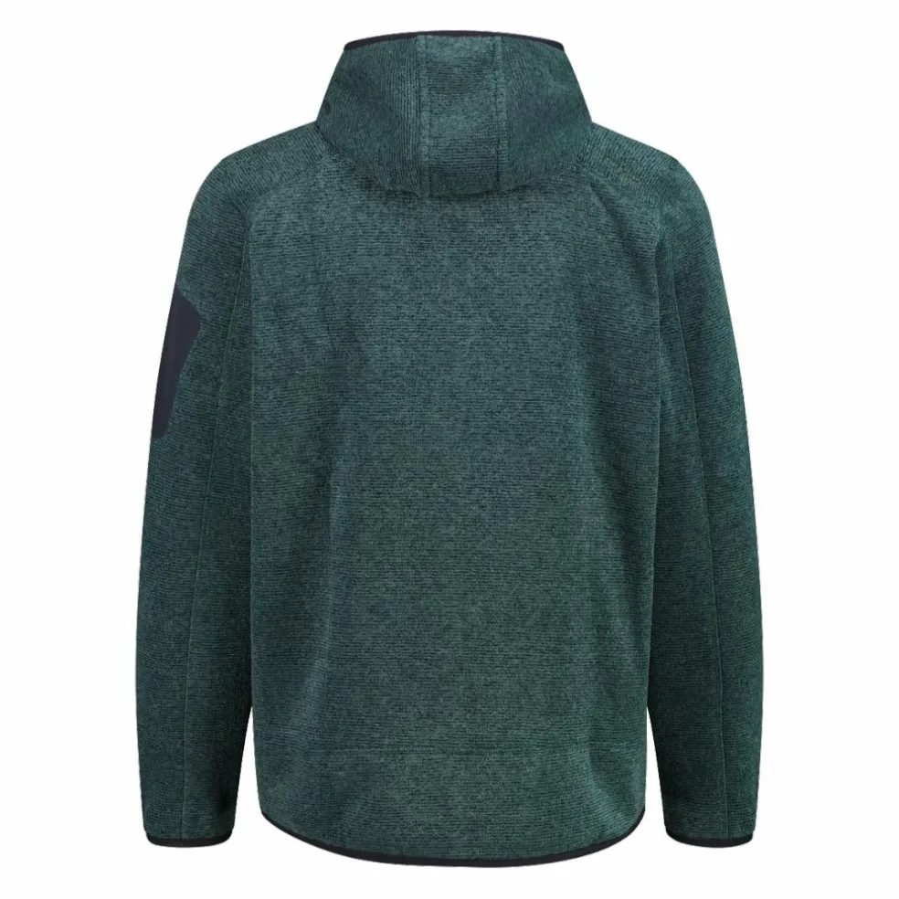Herren schweres Fleecejacke Knit-Tech in melierter Optik mit Kapuze