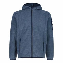 Herren schweres Fleecejacke Knit-Tech in melierter Optik mit Kapuze