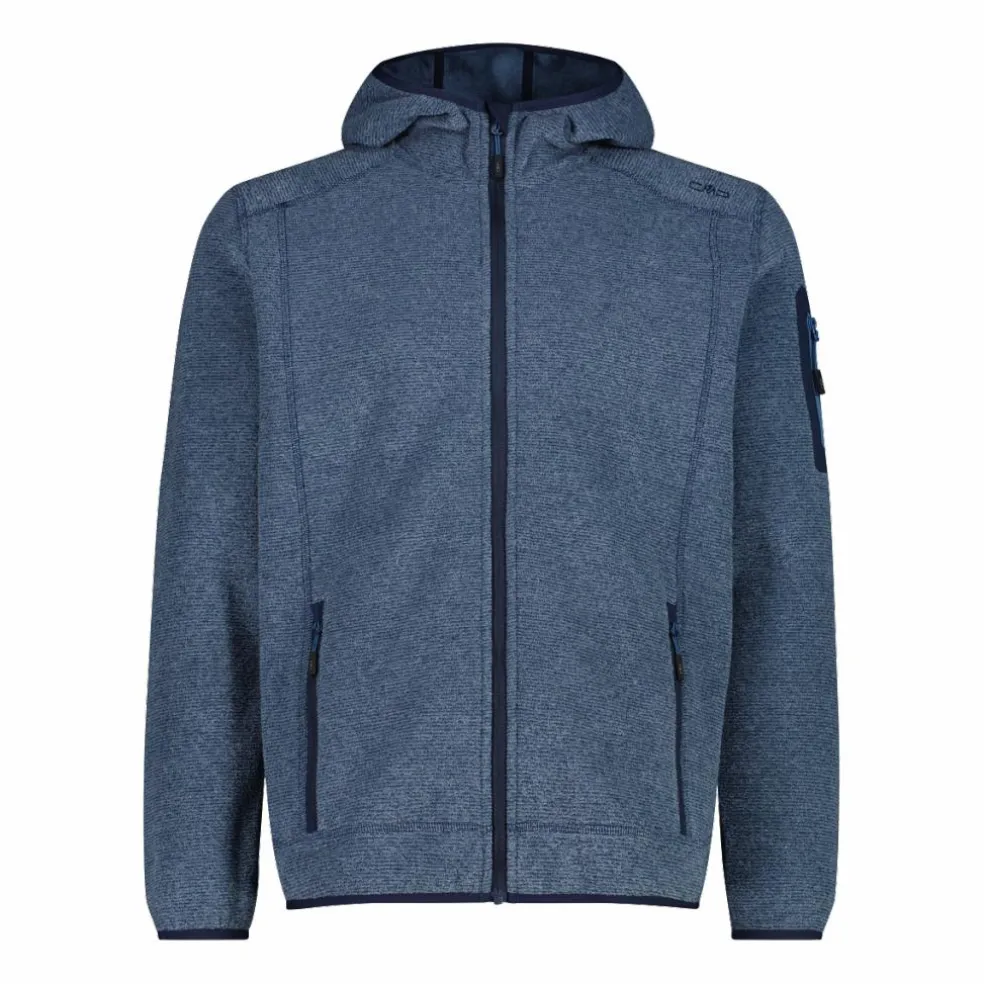 Herren schweres Fleecejacke Knit-Tech in melierter Optik mit Kapuze