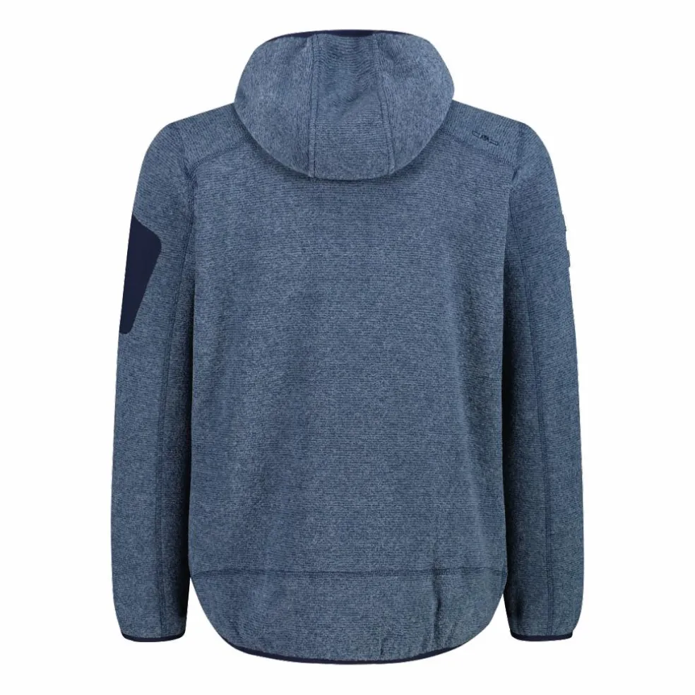 Herren schweres Fleecejacke Knit-Tech in melierter Optik mit Kapuze