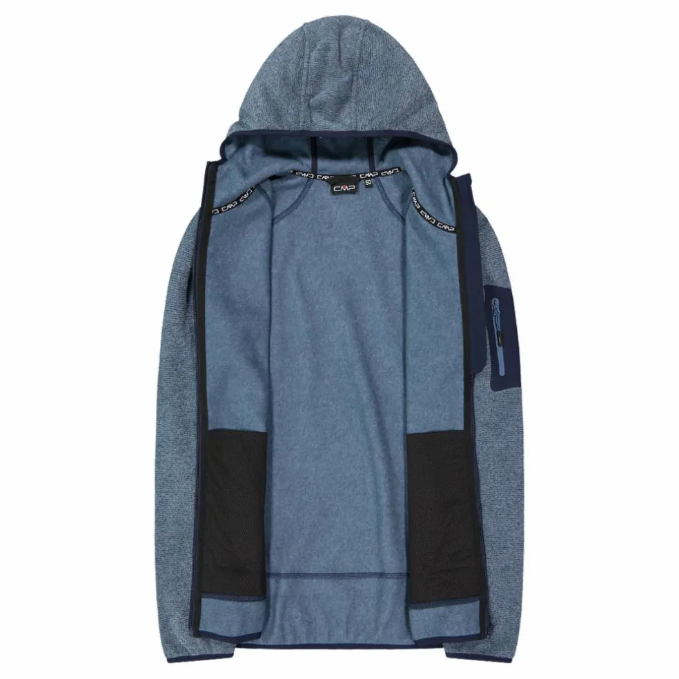 Herren schweres Fleecejacke Knit-Tech in melierter Optik mit Kapuze