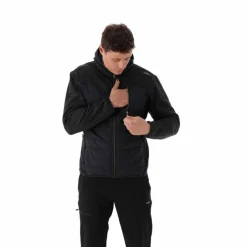 Herren-Hybrid-Fleecejacke aus Knit Tech Melange mit Kapuze