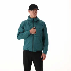 Herrenjacke mit fest angebrachter Kapuze