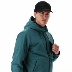 Herrenjacke mit fest angebrachter Kapuze