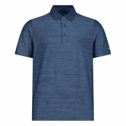 Herren-Poloshirt in Melange-Stretch-Jersey-Gewebe