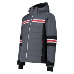 Herren-Skijacke aus 4-Way-Stretch-Twill mit Kapuze