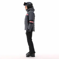 Herren-Skijacke aus 4-Way-Stretch-Twill mit Kapuze