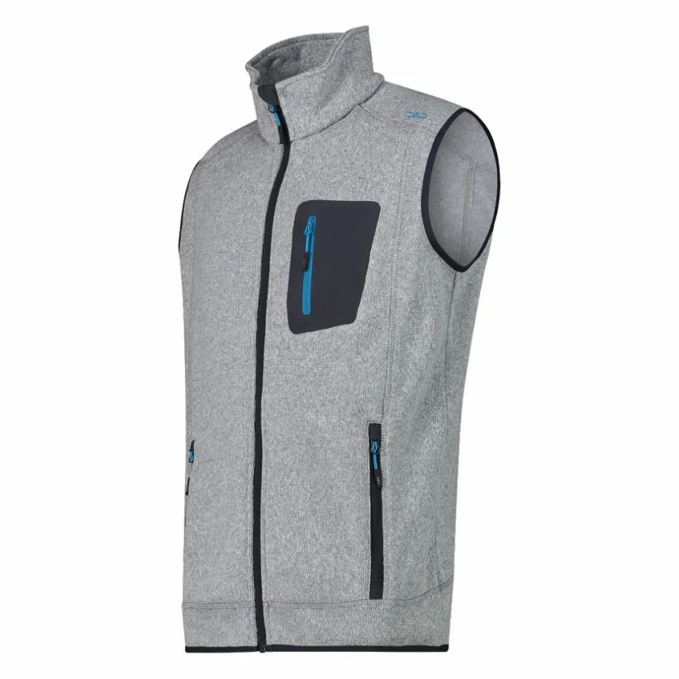 Herrenweste aus schweres Knit-Tech Fleece mit hitzeversiegelter Tasche